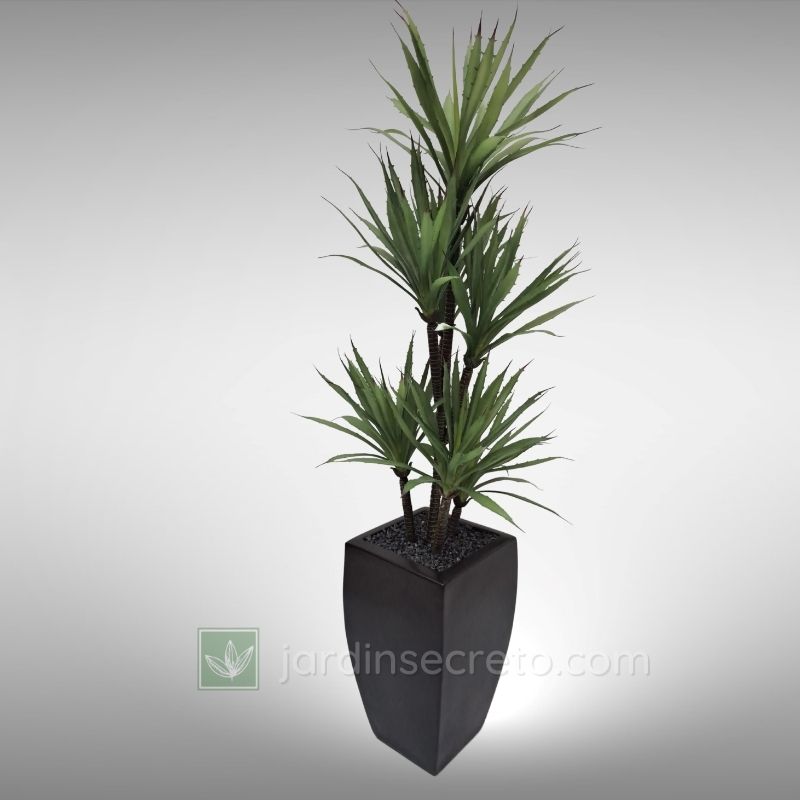Arreglo de maceta de Fibra de vidrio y planta artificial