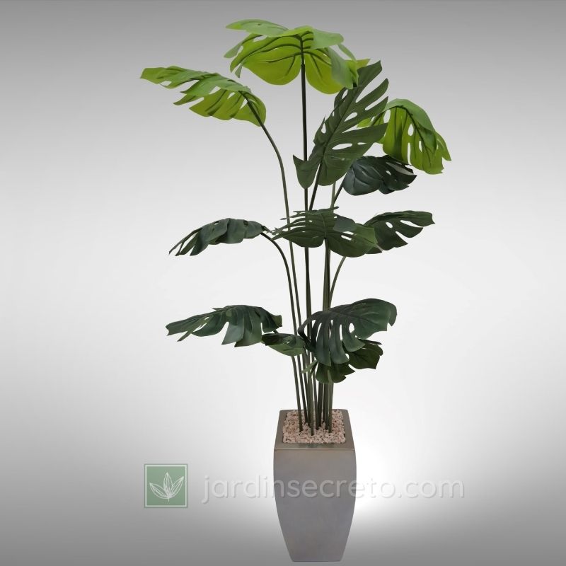 Arreglo de maceta de Fibra de vidrio y planta artificial